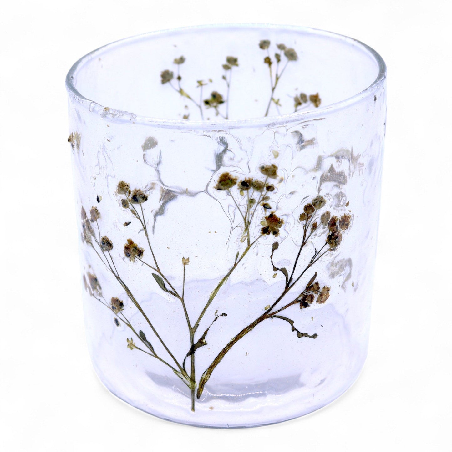 Natural Floral Glass - Straight Candle Holder - Margarita