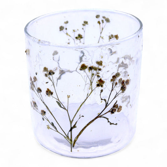 Natural Floral Glass - Straight Candle Holder - Margarita