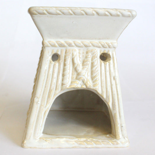 Venetian Square Rope Design Burner - White