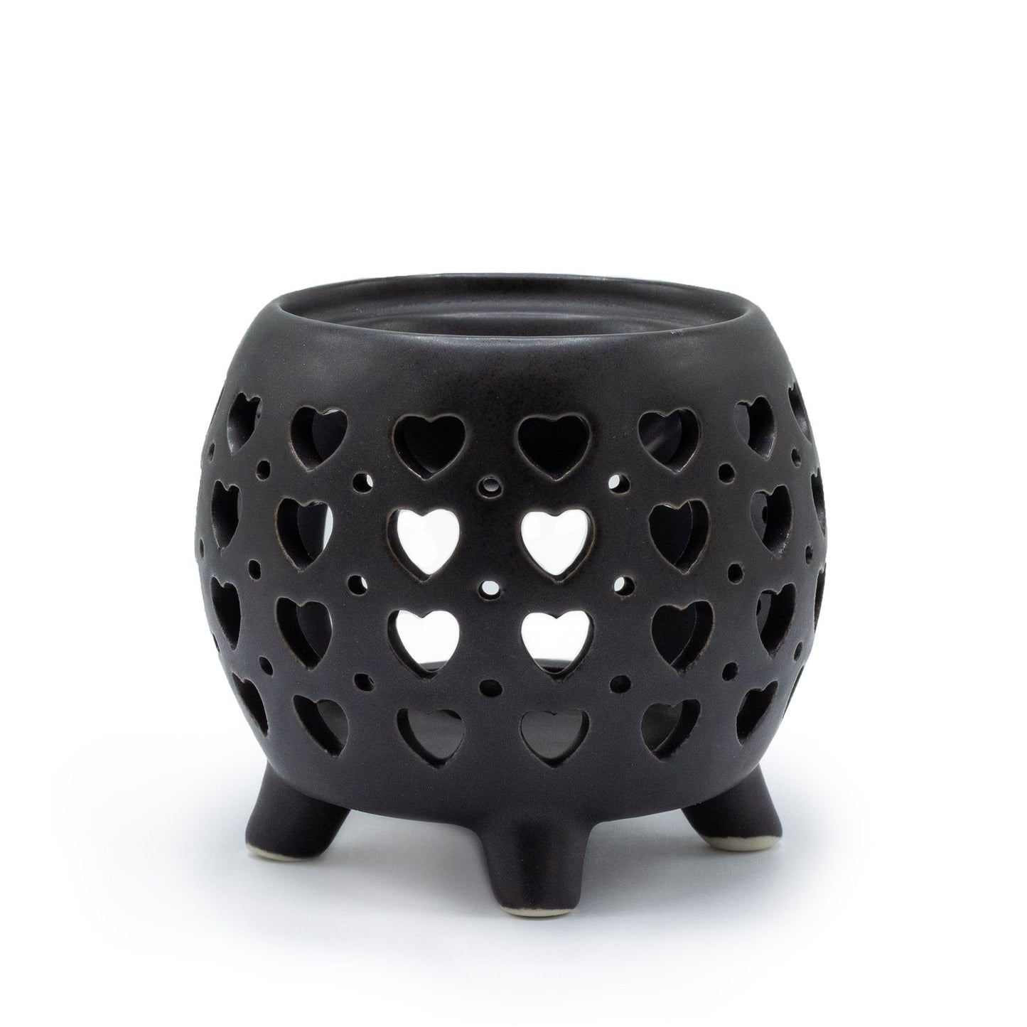 Squat Pot Burner Hearts - Black