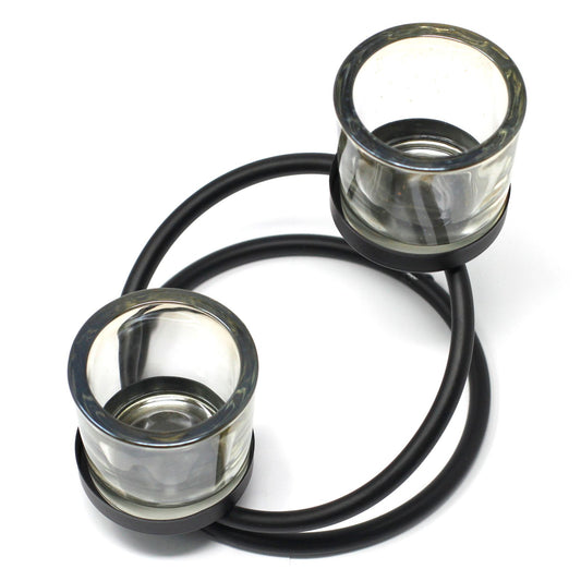 Iron Votive Candle Holder - 2 Cup Double Step