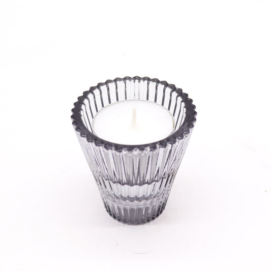 Flip Glass Tealight and Taper Candle Holder – Midnight Grey - Ettovi Candle Company