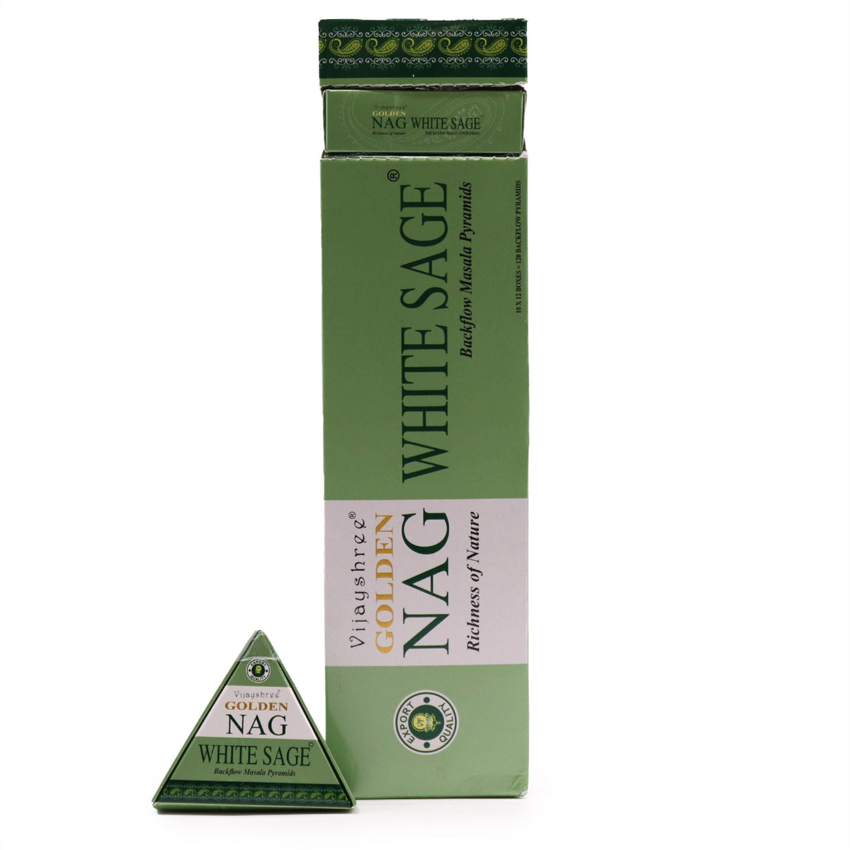 Golden Nag White Sage Jumbo Backflow Incense Cones – 42g - Ettovi Candle Company