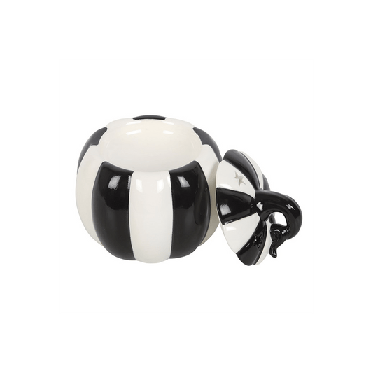 Pumpkin Novelty Wax Melt Burner – Black and White Striped - Ettovi Candle Company