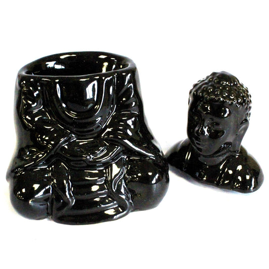 Sitting Buddha Wax Melt Burner – Black - Ettovi Candle Company