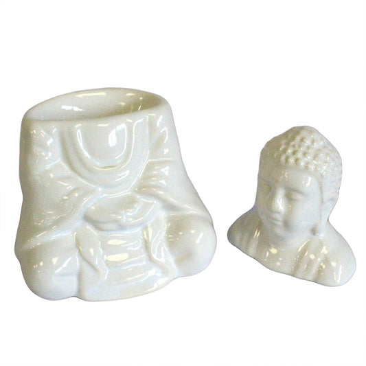 Sitting Buddha Wax Melt Burner – White - Ettovi Candle Company