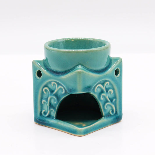 Square Buddha Wax Melt Burner – Soft Turquoise - Ettovi Candle Company