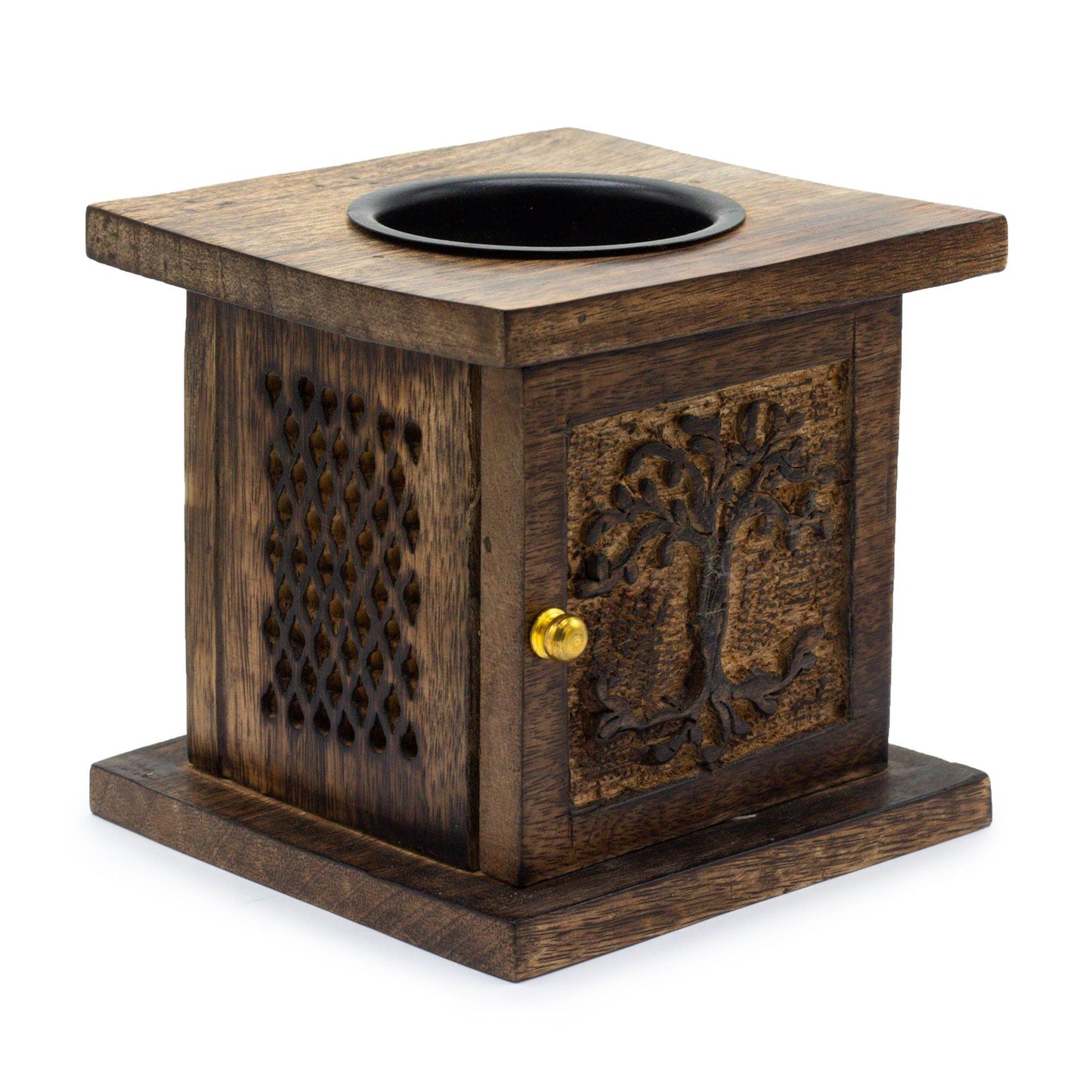 Tree of Life Engraved Wooden Wax Melt Burner - Ettovi Candle Company