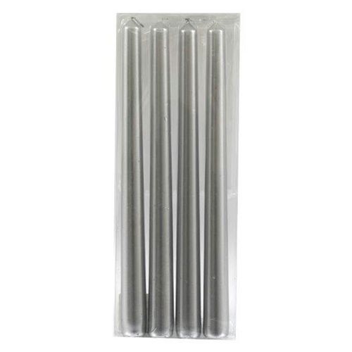 Silver Taper Candles - Set of 4