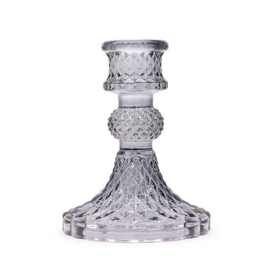 Vintage Glass Candle Holder – Midnight Grey - Ettovi Candle Company