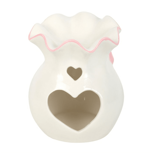 White and Pink Bow Wax Melt Burner - Ettovi Candle Company