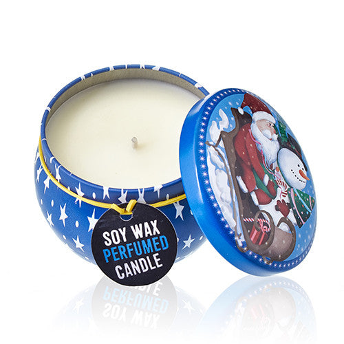 Art Tin Candle  - Vintage Christmas