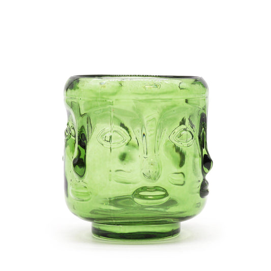 Buddha Faces Candle Jar (Garden Jade) - Set of 2