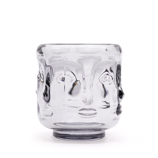 Buddha Faces Candle Jar (Midnight Grey) - Set of 2