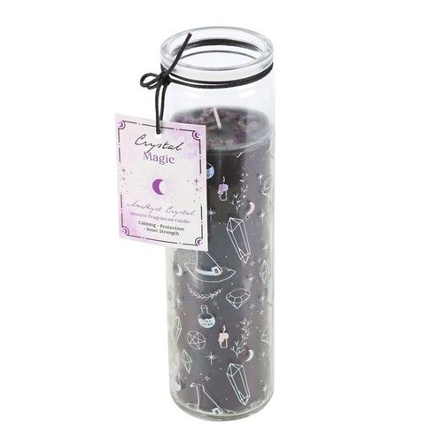 Crystal Witch Tube Candle with Amethyst Chips