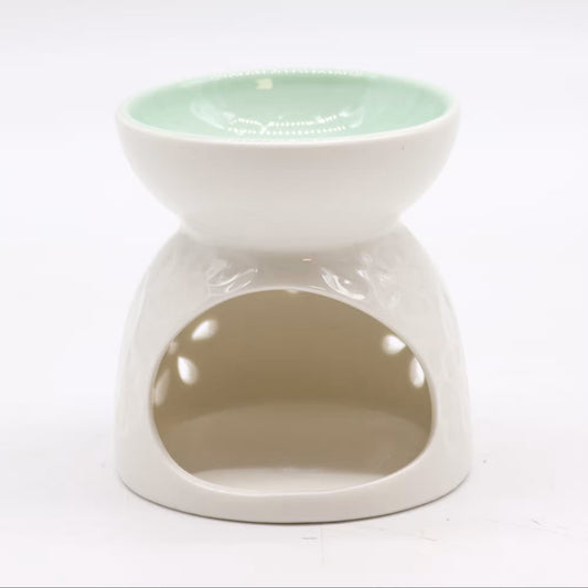 Floral Wax Melt Burner – White - Ettovi Candle Company