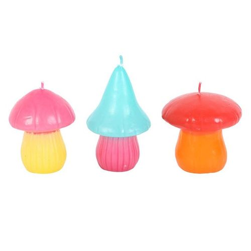 Mushroom Shaped Candles - Set Of 3