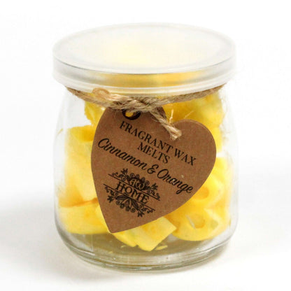 Soy Wax Heart Melts Jar - Cinnamon & Orange