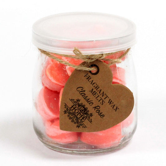 Soy Wax Heart Melts Jar - Classic Rose