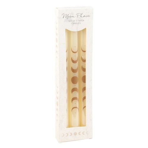 Moon Phases Taper Candles - Set of 3