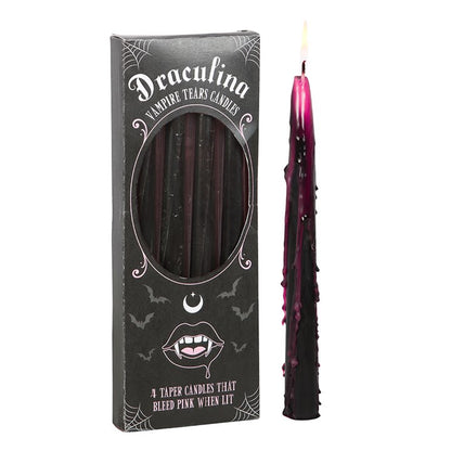 Pink Vampire Tears Taper Candles - Set of 4