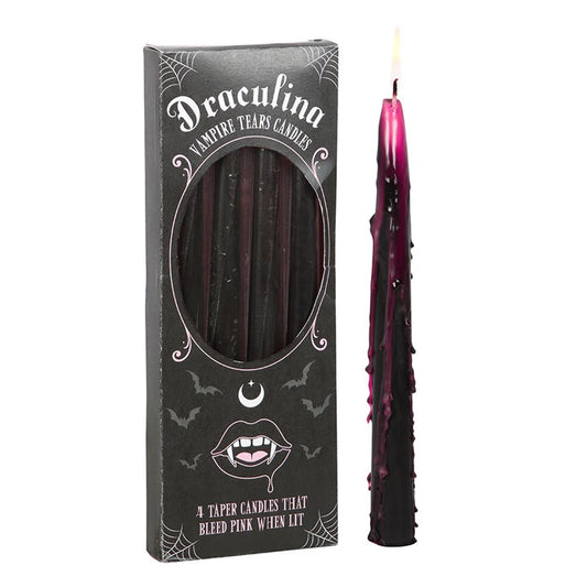 Pink Vampire Tears Taper Candles - Set of 4