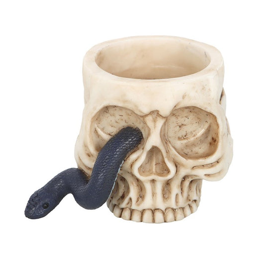 Skull Tealight Holder with Snake Detail