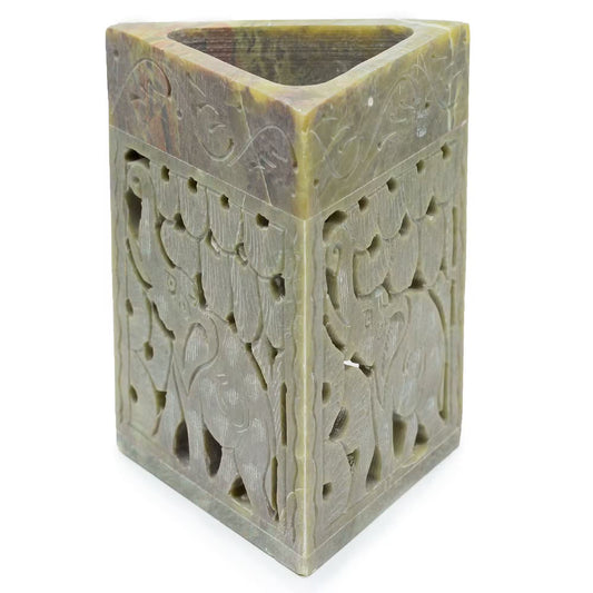 Soapstone Burner - Triangle Elephant