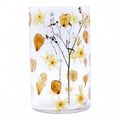 Natural Floral Glass - Tall Vase Candle Holder - Rosa