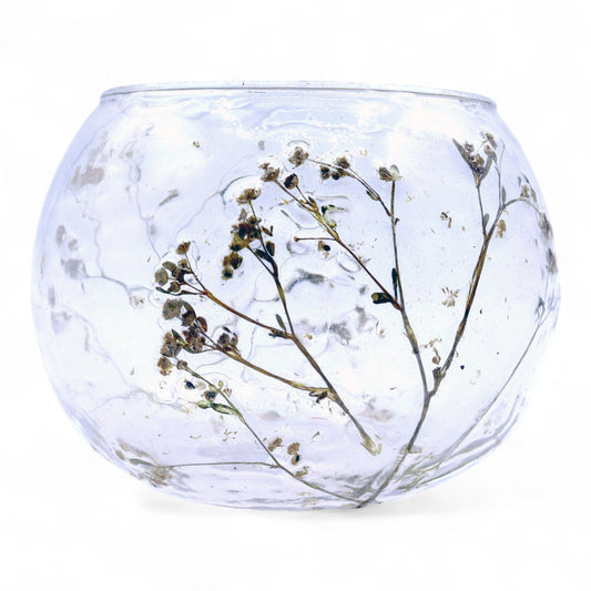 Natural Floral Glass - Small Bowl Candle Holder - Margarita