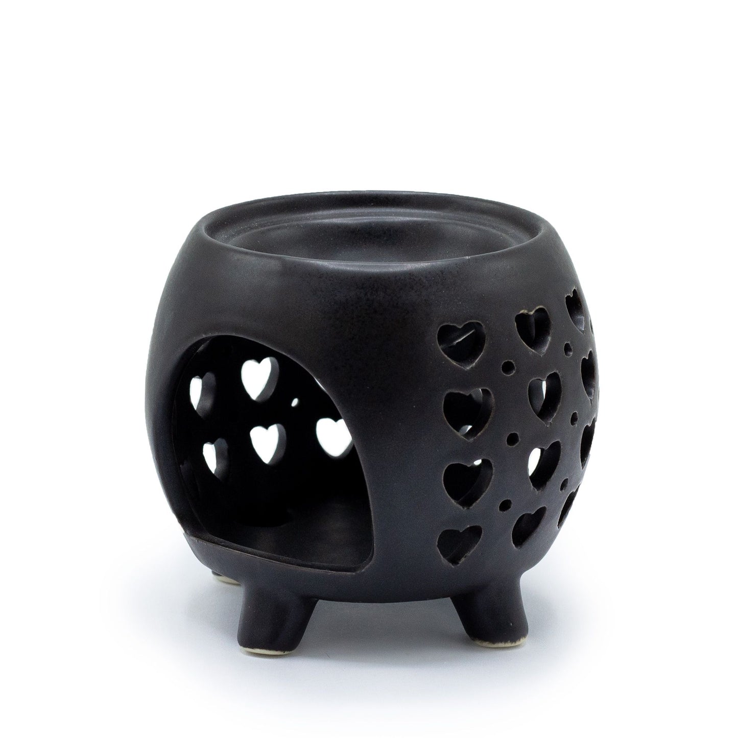 Squat Pot Burner Hearts -  Black