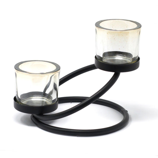 Iron Votive Candle Holder - 2 Cup Double Step