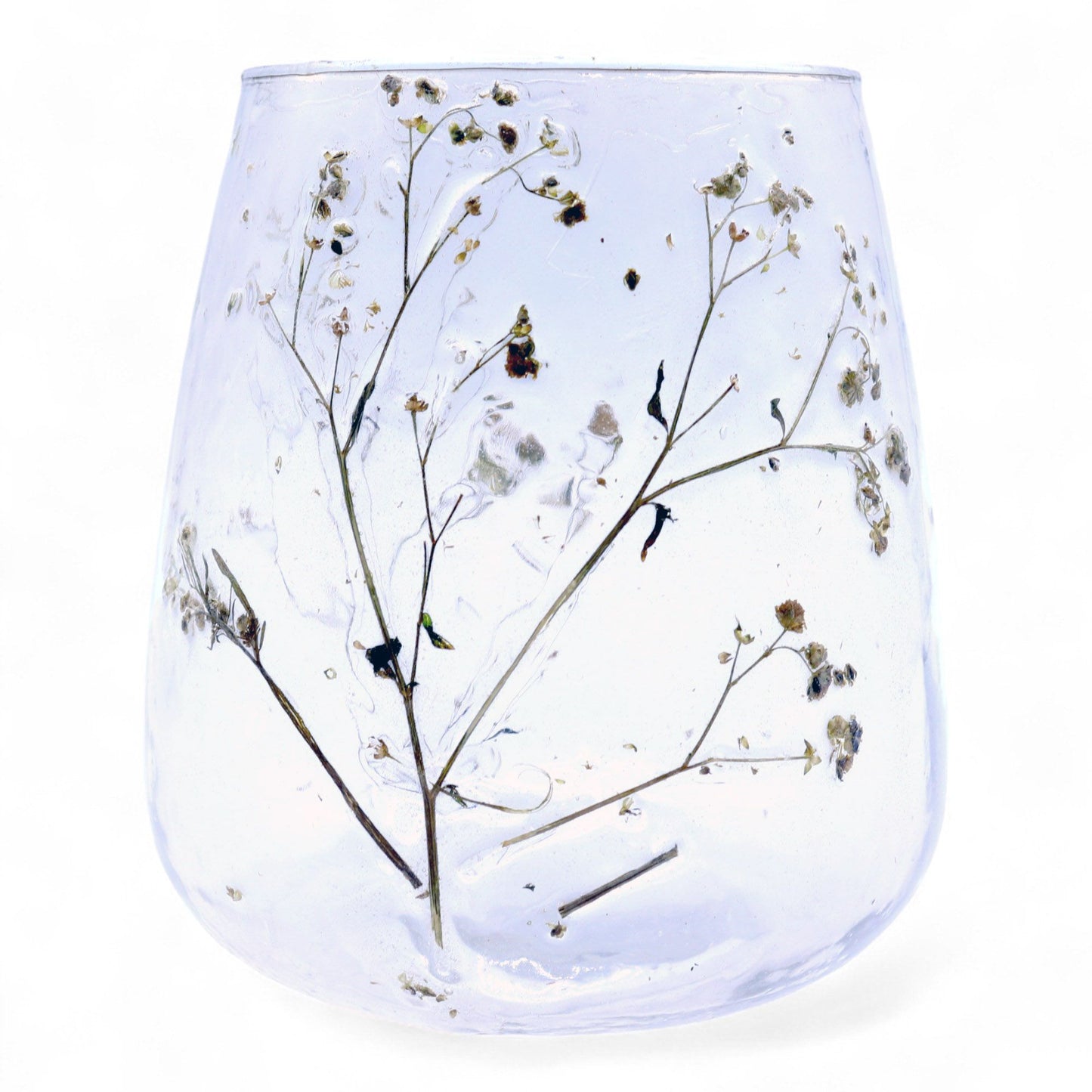 Natural Floral Glass - Short Vase Candle Holder - Margarita