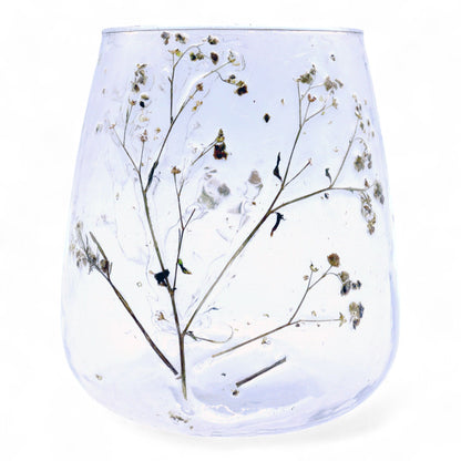 Natural Floral Glass - Short Vase Candle Holder - Margarita
