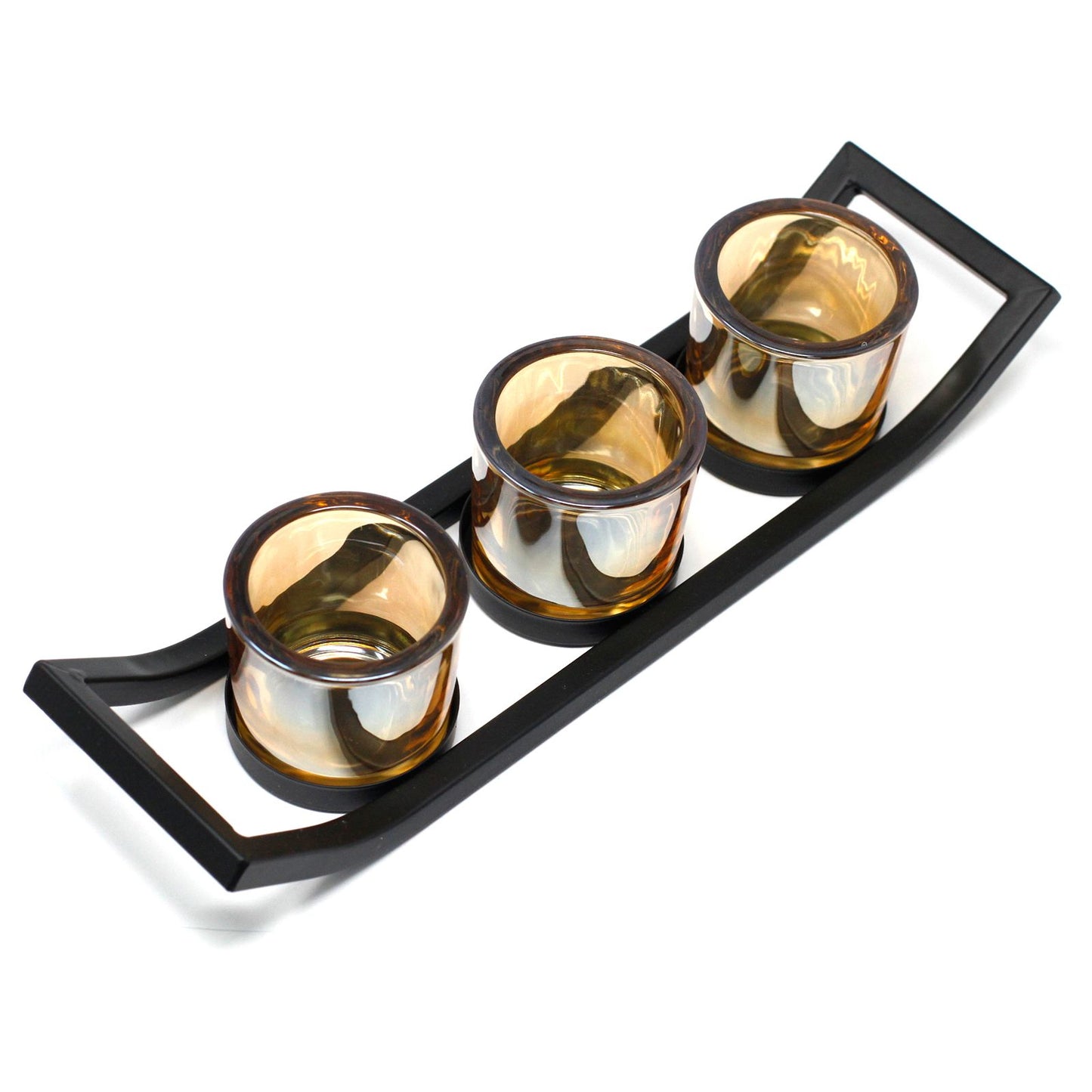 Iron Votive Candle Holder - 3 Cup Ledge