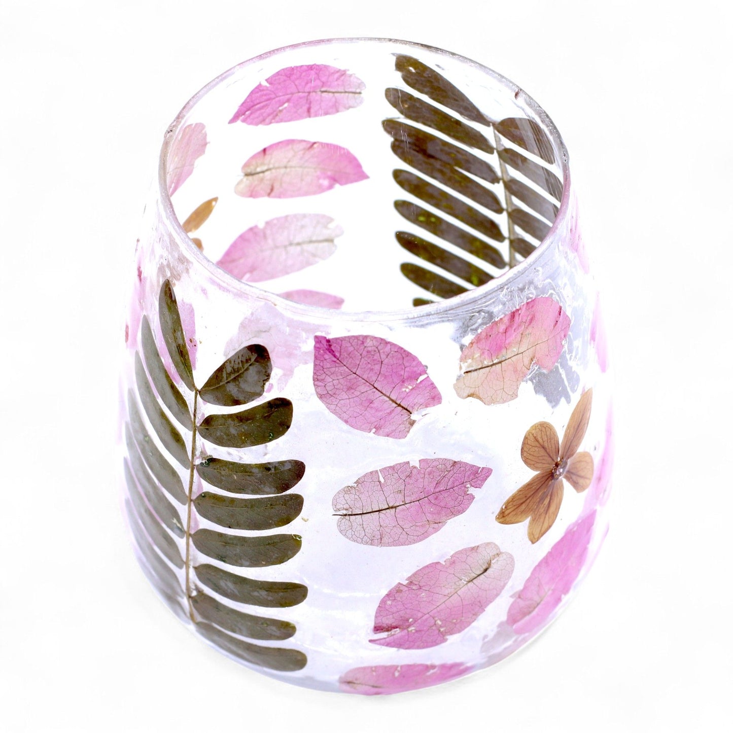 Natural Floral Glass - Short Vase Candle Holder - Primavera