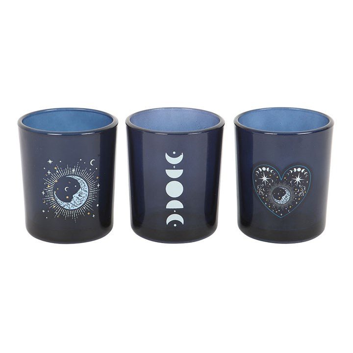 Blue Moon Glass Tealight Holder - Ettovi Candle Company