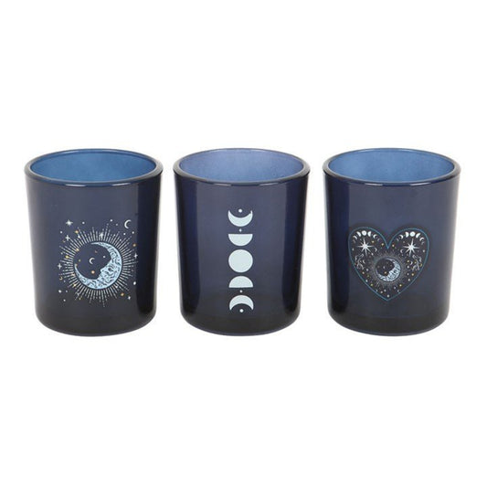 Blue Moon Glass Tealight Holder - Ettovi Candle Company