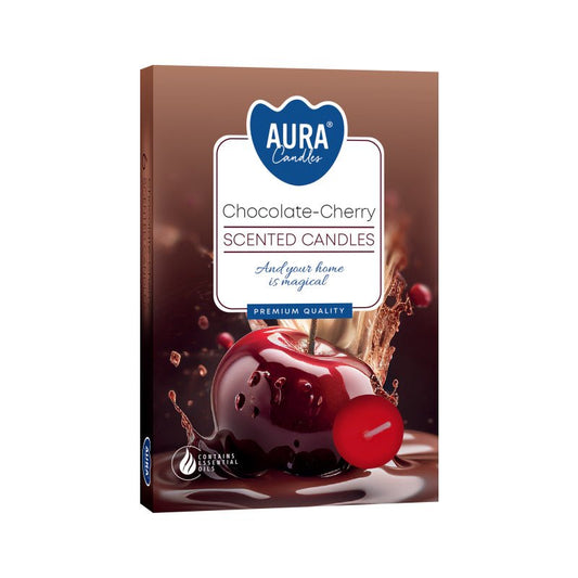 Chocolate & Sour Cherry Scented Tealight Candles – Pack of 6 - Ettovi Candle Company