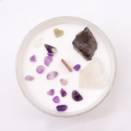Crown Chakra Crystal Candle - Ettovi Candle Company
