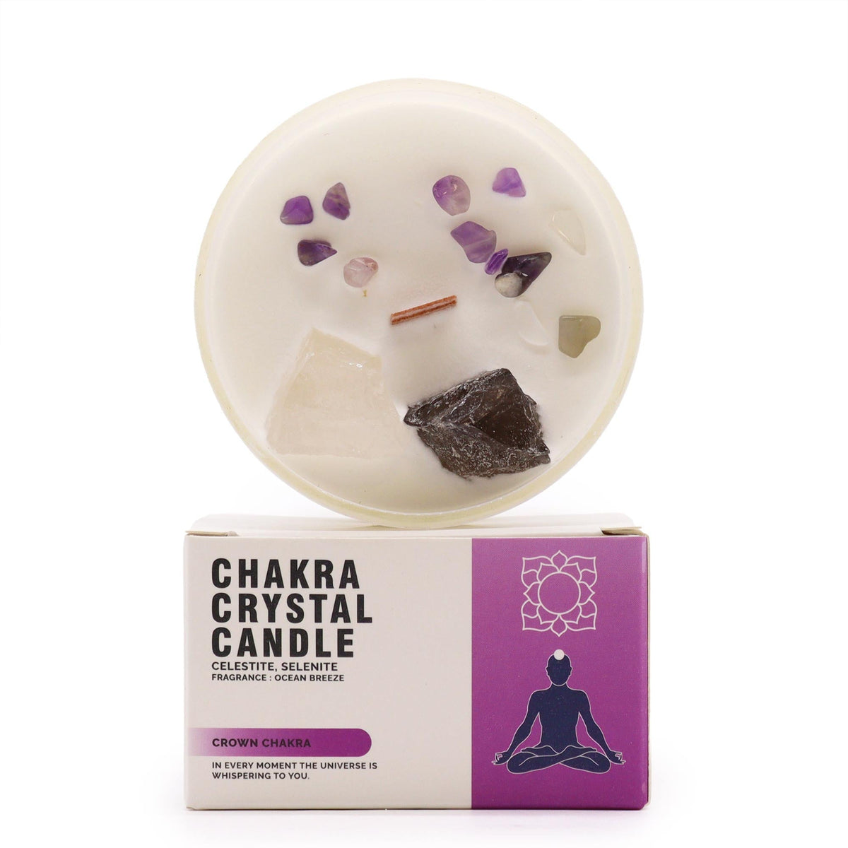 Crown Chakra Crystal Candle - Ettovi Candle Company