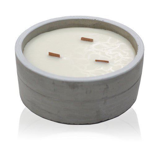 Crushed Vanilla and Orange Large Concrete Pot Candle - Ettovi Candle Company