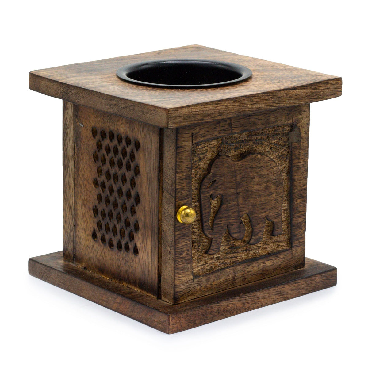 Elephant Engraved Wooden Wax Melt Burner - Ettovi Candle Company