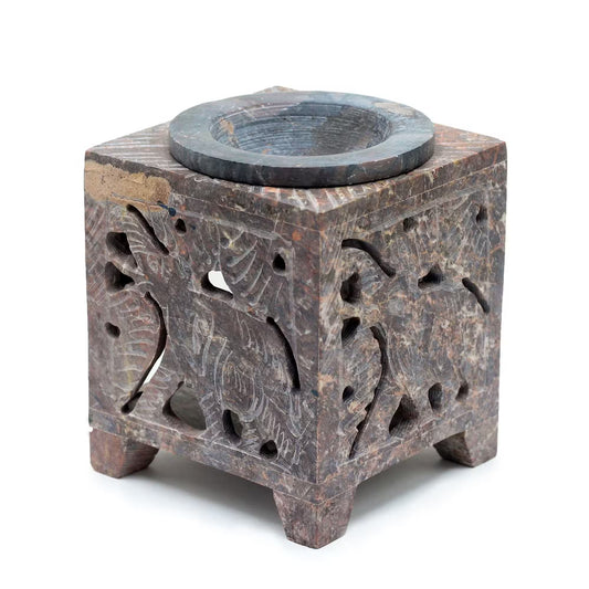 Square Elephant Soapstone Wax Melt Burner