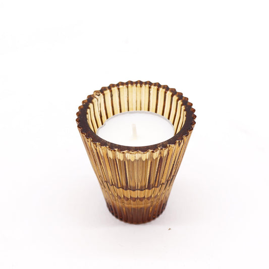 Flip Glass Tealight and Taper Candle Holder – Antique Amber - Ettovi Candle Company