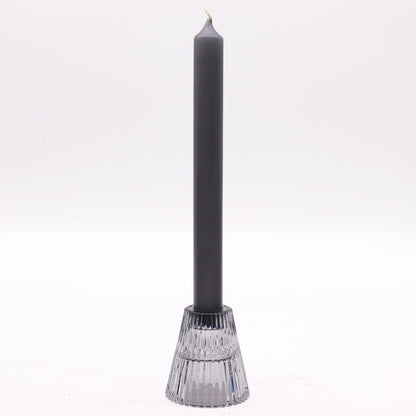 Flip Glass Tealight and Taper Candle Holder – Midnight Grey - Ettovi Candle Company