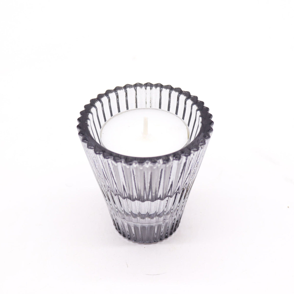 Flip Glass Tealight and Taper Candle Holder – Midnight Grey - Ettovi Candle Company