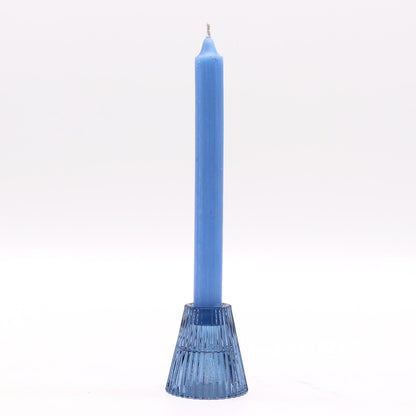 Flip Glass Tealight and Taper Candle Holder – Royal Blue - Ettovi Candle Company
