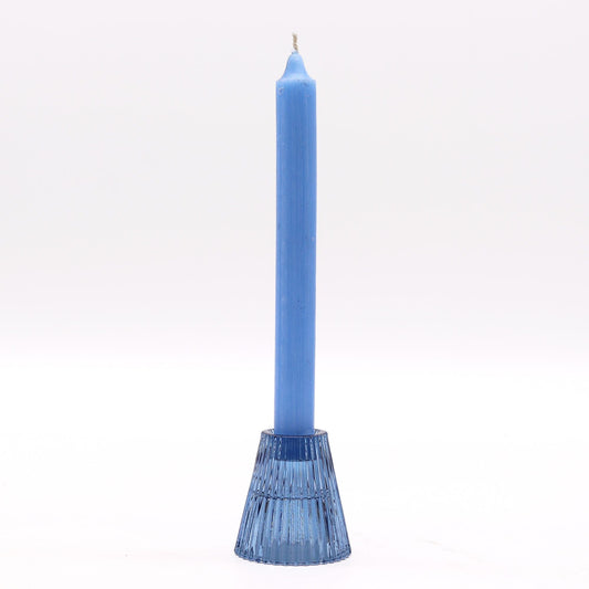 Flip Glass Tealight and Taper Candle Holder – Royal Blue - Ettovi Candle Company