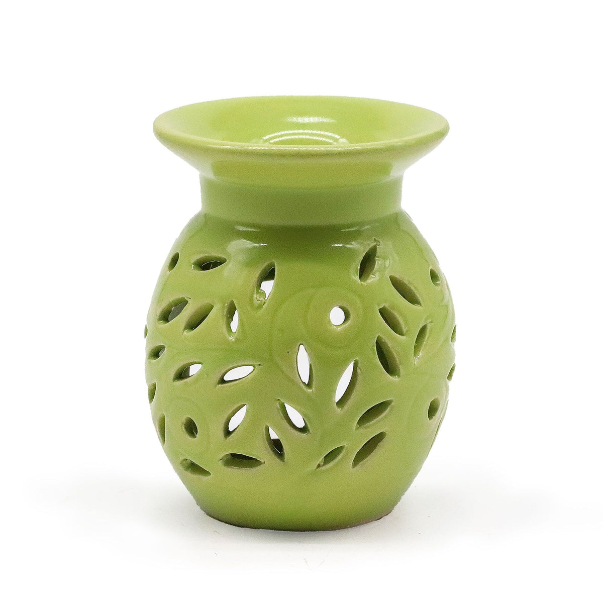 Floral Wax Melt Burner – Lime - Ettovi Candle Company